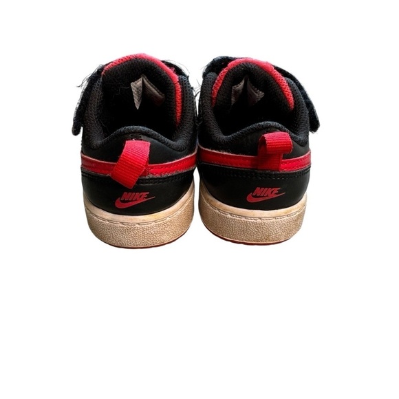 Nike Court Borough Low 2 Black/University Red-White Kids Youth BQ5451 007 Sz 7C - Picture 5 of 9